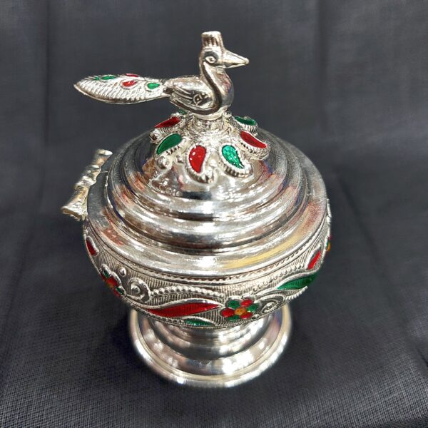 Gitanjali Silver Peacock Kumkum Bharani SKB004