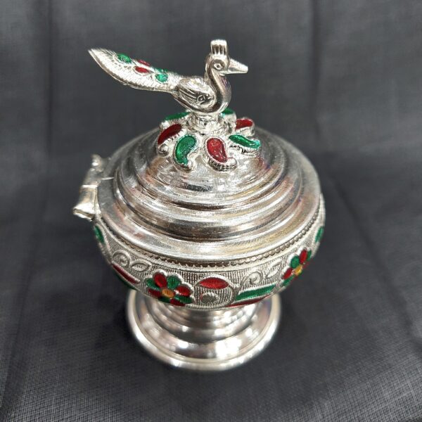 Gitanjali Silver Peacock Kumkum Bharani SKB005