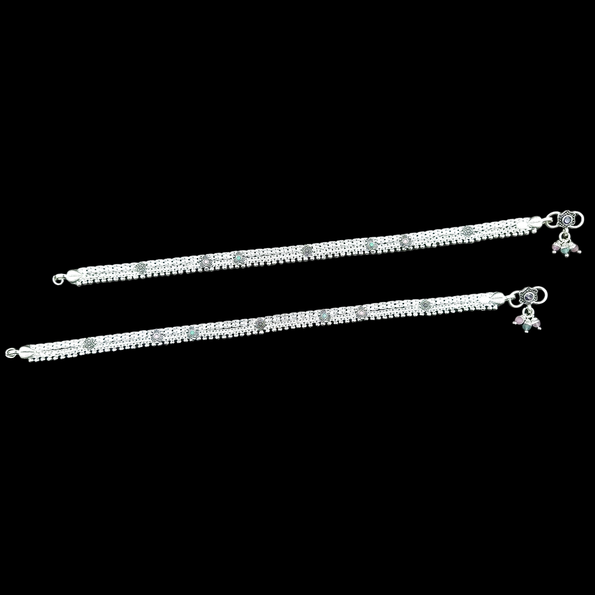 silver anklet silver payal silver legchain