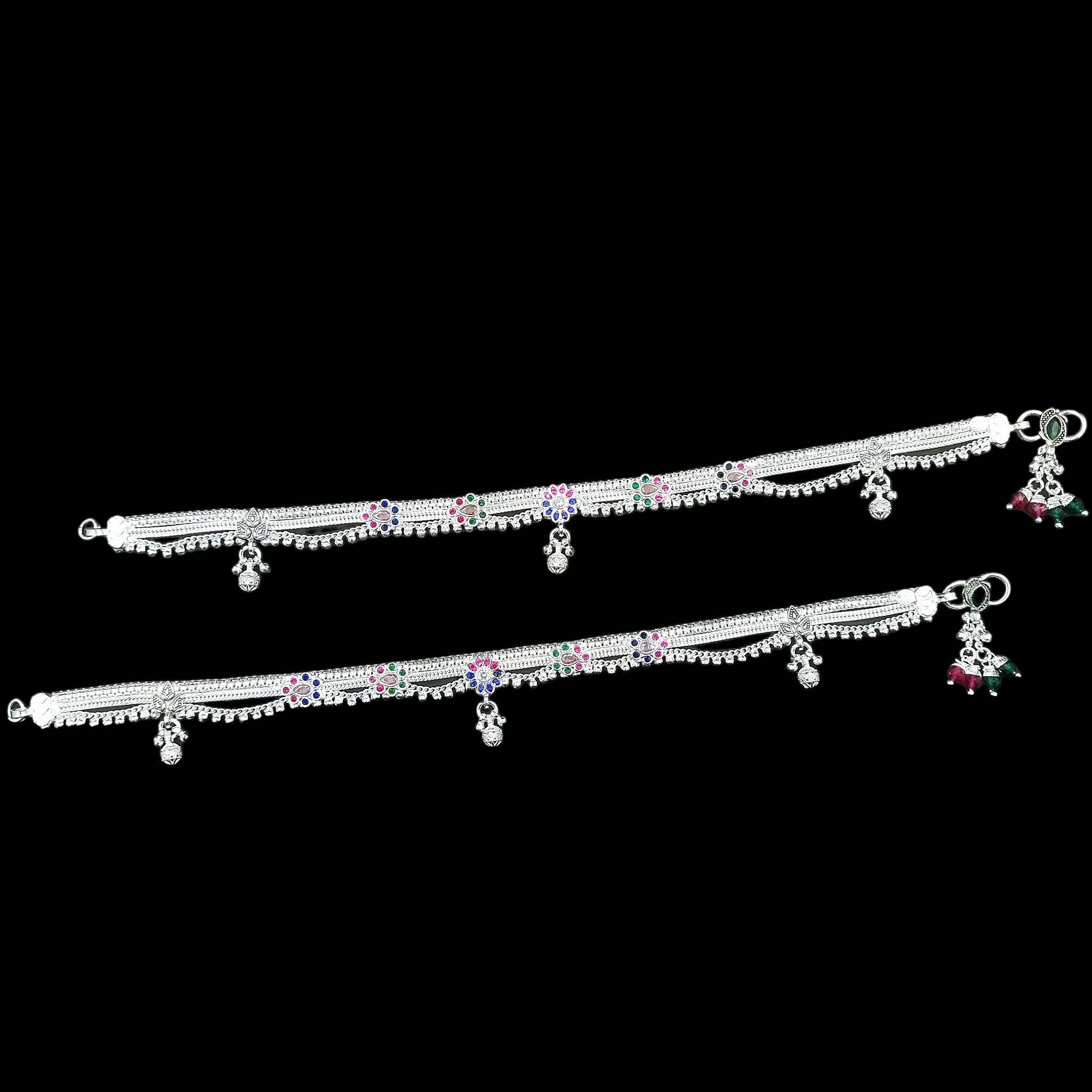 silver anklet silver payal silver legchain