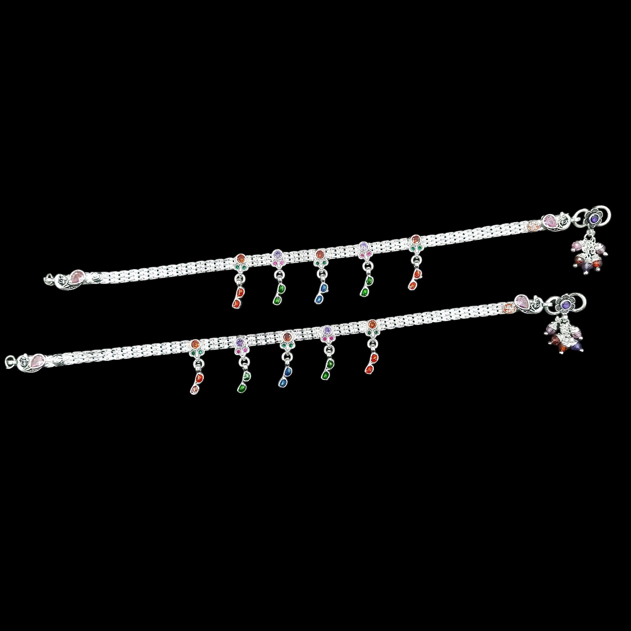 silver anklet silver payal silver legchain