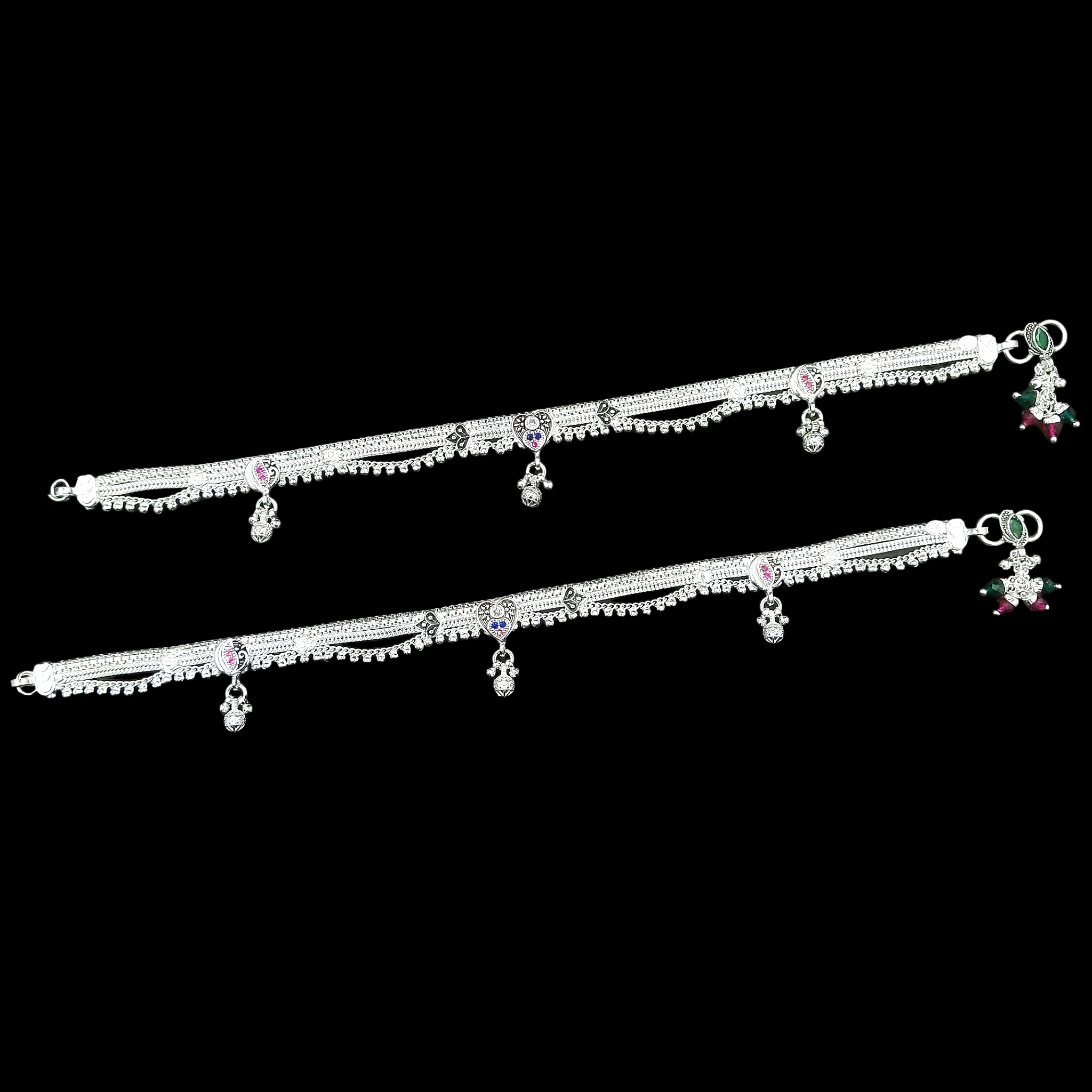 silver anklet silver payal silver legchain