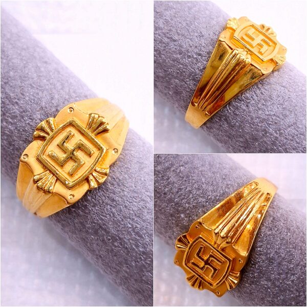 Gitanjali Gold Swastik Ring GR059