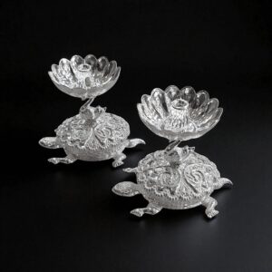 Silver Tortoise Diya
