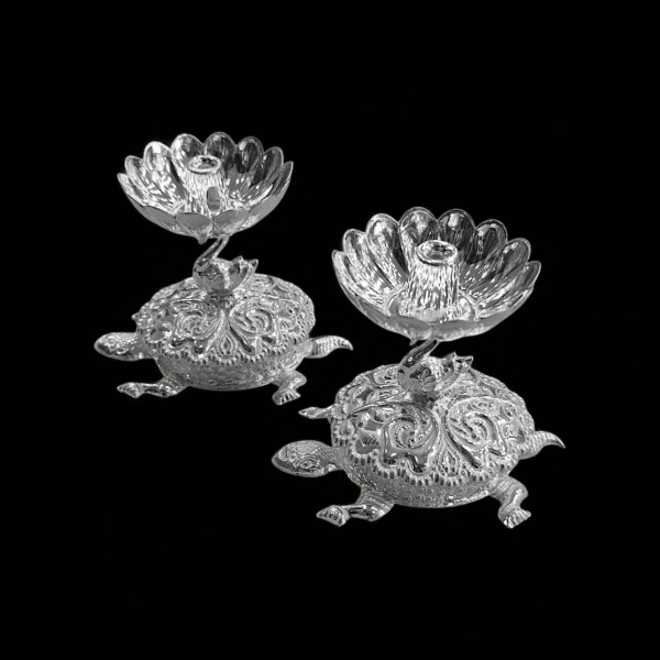 Silver Tortoise Diya