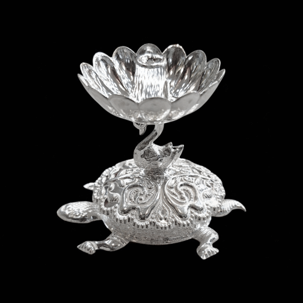 Silver Tortoise Diya