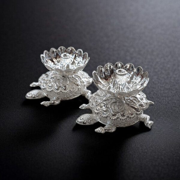 Silver Tortoise Diya