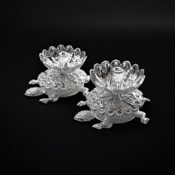Silver Tortoise Diya